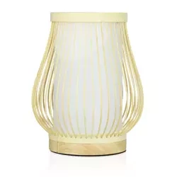 Stojąca lampka nocna 25cm, bambusowa, gwint E27 | DLM-P240