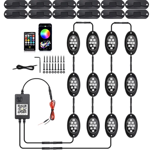 Lampki pod samochód | RGB LED | Oświetlenie podwozia12 sztuk