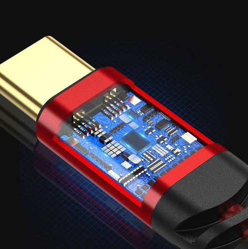 Kabel USB-C do USB-C | 1M | AP-42-1M-Type-C-Red