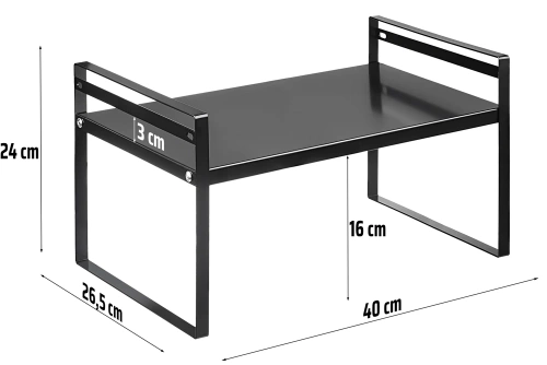 Półka łazienkowa na kosmetyki | Metalowy stojak do kuchni | Stojak na przyprawy | Półka wolnostojąca | MSK-L40CM-B