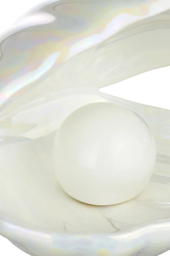 Ceramiczna lampka LED | Lampka nocna w kształcie muszli | Bezprzewodowa lampka stołowa | BKD-140-WHITE