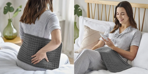 Mata grzewcza, elektryczny termofor na plecy, mięśnie, stawy 30 x 60 cm | HPD-3060-Grey