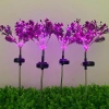 Kwiatek solarny | Ogrodowa lampa solarna LED Storczyk bukiet | 60 cm, 600 mAh | FLD-16-PURPLE