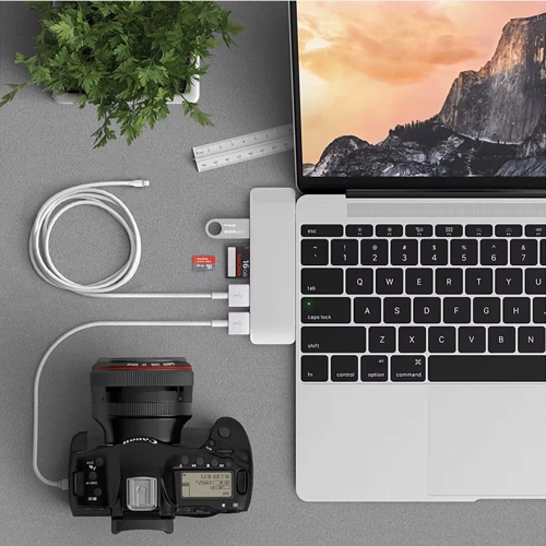Rozdzielacz USB-C na 2x USB-A + 2x USB-C + kart SD + TF + HDMI | adapter, rozgałęźnik typ C 7w1 | HUB