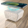 Inteligentny budzik z ładowarką bezprzewodową Qi 15W | Budzik z trzema alarmami |  Zegarek z wyświetlaczem temperatury |  SZ01-15W-W