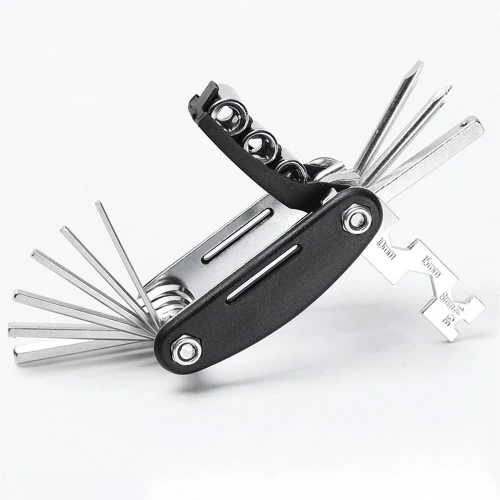 Multitool rowerowy - imbusy, ampule, nasadki | Narzędzia 16w1 | Zestaw kluczy | MFT-16in1