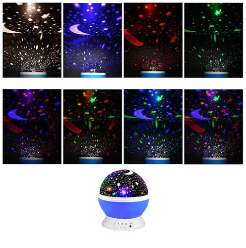Obrotowy projektor gwiazd STAR LED + Lampka Nocna | NL-01