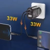 Szybka ładowarka sieciowa 65W z portami USB i PD 3.0 (USB-C) | BK-389-GAN