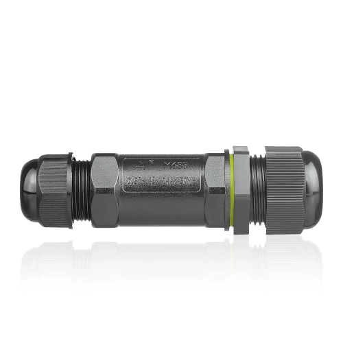 Hermetyczna mufa kablowa IP68 | Złącze skręcane 5-pin 450V 32A do kabli 4–14 mm / wyjścia 4–8 mm | M685-1in2out