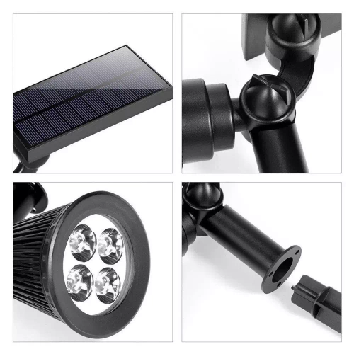 Ogrodowa lampa solarna LED wbijana | Reflektor SPOT | 250lm, 2200mAh, 4 LED | YNG-4LED