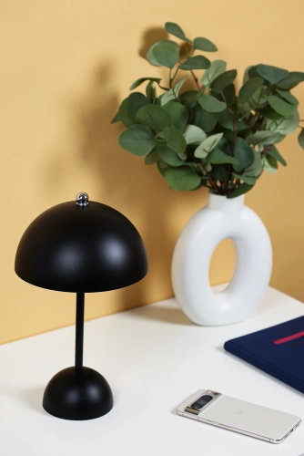 Stylowa lampka stołowa | Bezprzewodowa lampka nocna z trzema barwami świecenia | HJA27-1-BLACK