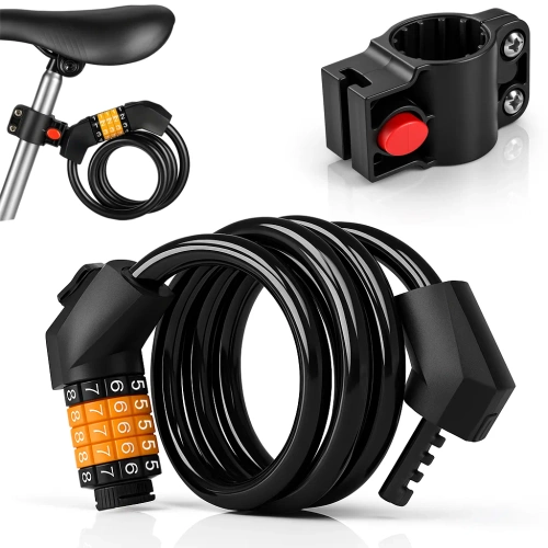 Zapięcie rowerowe na szyfr 5-cyfrowy | Elastyczna linka 100 cm |  BLC0563