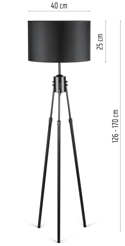 Nowoczesne, stylowe oświetlenie do salonu, sypialni | Czarno-złota lampa stojąca z metalowym stelażem | DYT-L155-BLACK| Czarna lampa podłogowa