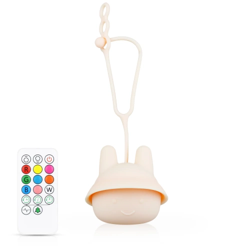 Silikonowa lampka nocna LED Króliczek | Przenośna lampka dziecięca 9 kolorów światła | JL-502