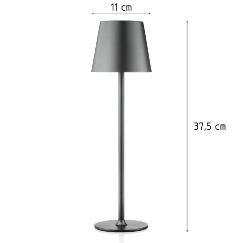 Bezprzewodowa lampka stołowa | Dotykowa lampka nocna z regulowaną barwą światła | Lampka USB | HJA28C-BLACK