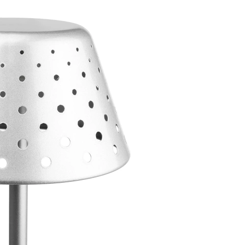 Lampa stołowa z wbudowanym akumulatorem | Lampa nocna z trzema barwami świecenia | Nastrojowa lampka do hotelu, restauracji | HJA15-SILVER