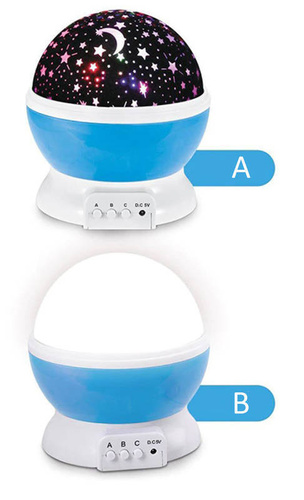 Obrotowy projektor gwiazd STAR LED + Lampka Nocna | NL-01