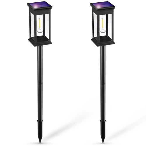 2x Ogrodowa lampka solarna LED | Wbiajny słupek 60 cm | HK-115A