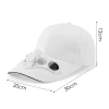 Czapka z daszkiem z wbudowanym wiatraczkiem | Czapka chłodząca | SFH-8934-WHITE| Czapka solarna z wiatrakiem