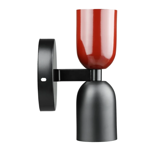 Stylowa lampa ścienna LED E27 | Designerski kinkiet do salonu lub sypialni | YG-W008-R+B