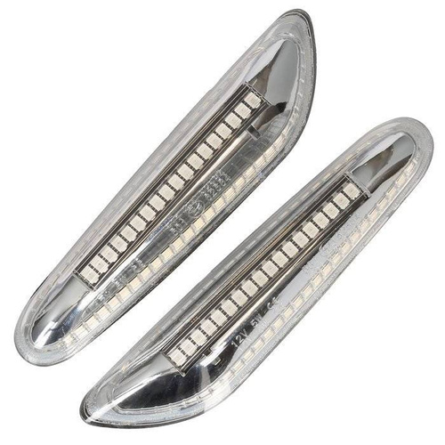 Lampki kierunkowskazów bocznych LED | klosz klarowny | niedynamiczne | do BMW E36, E46, E90 E91 E92 E93, E60 E61, E81 E82 E87 E88 | PL18010B6