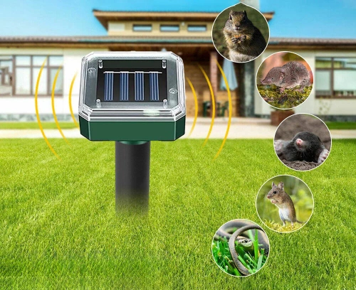 Odstraszacz zwierząt wbijany | Zasilanie solarne | 2 Szt. | YSJ-1265-BLACK