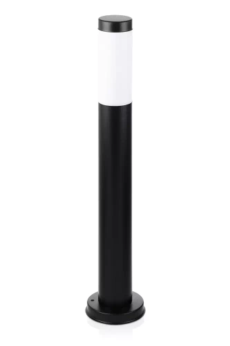 Lampa ogrodowa stojąca, słupek okrągły na żarówkę E27 | Zasilanie 230V, stal nierdzewna | Czarny mat, 65cm | LLR-65CM
