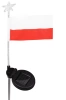 Ogrodowa lampka solarna LED wbijana flaga Polski | 73cm 600mAh | FLD-12-PO