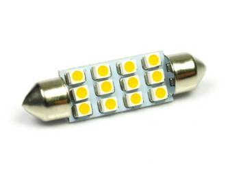 WW Żarówka samochodowa LED C5W 12 SMD 1210 Biała ciepła