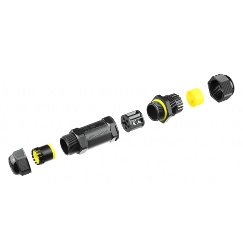 Hermetyczna mufa kablowa IP68 | Złącze skręcane 5-pin 450V 32A do kabli 4–14 mm / wyjścia 4–8 mm | M685-1in2out