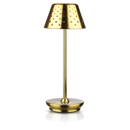 Lampa stołowa z wbudowanym akumulatorem | Lampa nocna z trzema barwami świecenia | Nastrojowa lampka do hotelu, restauracji | HJA15-GOLD