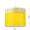 Lampa wisząca żółta z drewnianym elementem | Minimalistyczna lampa w stylu skandynawskim z oprawą sufitowa E27 do salonu, sypialni | YG-XD003-Y