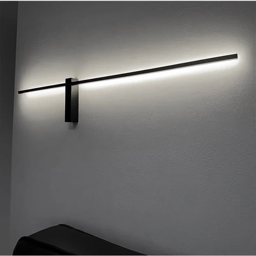 Nowoczesny kinkiet LED | 60cm 10W | Czarna lampa ścienna z aluminium | Lampa LED o barwie 4000K | YG-W003