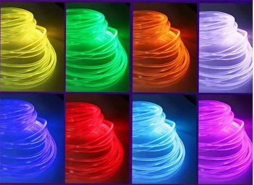 Ambient Light RGB-5M |Jednostronny światłowód | Wielokolorowy pasek led | El wire 