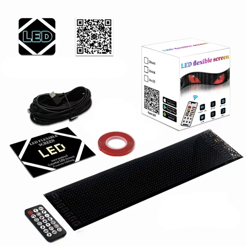 Programowalna tablica LED „Devil Eyes” 92 x 374 mm| Panel LED RGB do auta i ciężarówki | Personalizowane napisy i animacje | HRP-1664