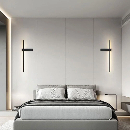 Nowoczesny kinkiet LED | 60cm 10W | Czarna lampa ścienna z aluminium | Lampa LED o barwie 4000K | YG-W003