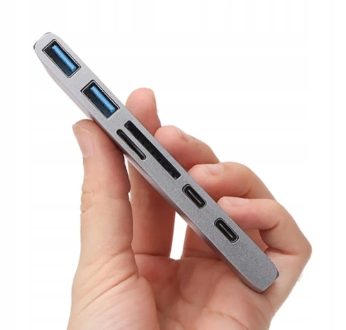 Rozdzielacz USB-C na 2x USB-A + 2x USB-C + kart SD + TF + HDMI | adapter, rozgałęźnik typ C 7w1 | HUB