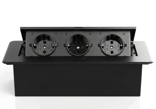 Potrójne gniazdo z uziemieniem chowane w blat | JX-S267J
