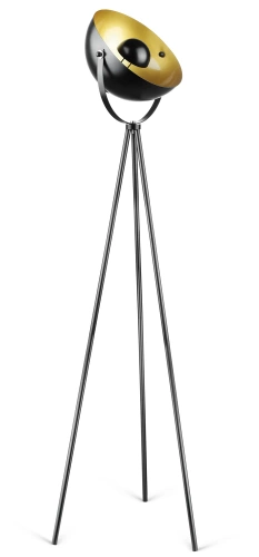 Metalowa lampa podłogowa | Nowoczesne, stylowe oświetlenie do salonu, sypialni | Czarno- złota lampa stojąca z metalowym stelażem | DYT-L125-BLACK