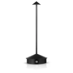 Lampa stołowa z wbudowanym akumulatorem | Lampa nocna z trzema barwami świecenia | Nastrojowa lampka do hotelu, restauracji | HJA32-BLACK