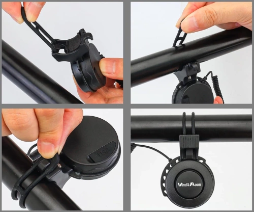 TWB-105-P | Elektryczny dzwonek rowerowy USB 120 dB | Dzwonek z wbudowanym akumulatorem | 4 tryby dźwiekowe
