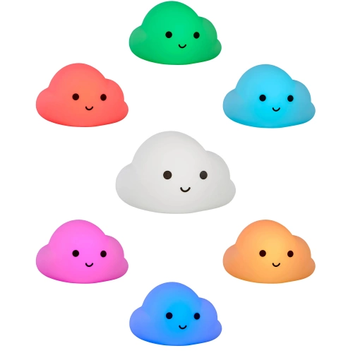 Silikonowa lampka nocna LED Chmurka | Przenośna lampka dziecięca 9 kolorów światła | Lampka ładowana USB |JL-907