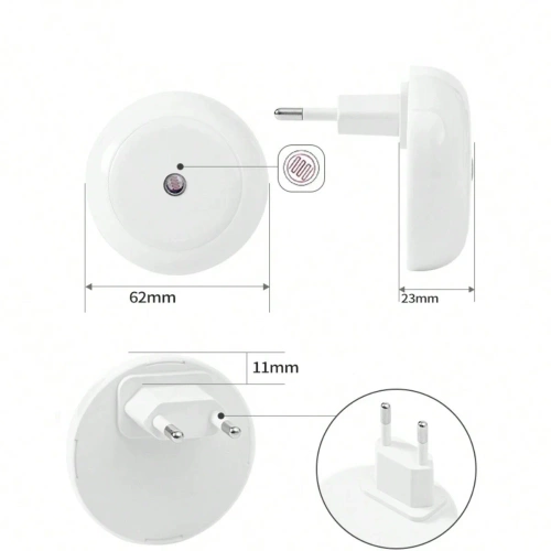 Inteligentna lampka nocna LED z czujnikiem zmierzchu | Lampka nocna do kontaktu  z ciepłym światłem | JL-510