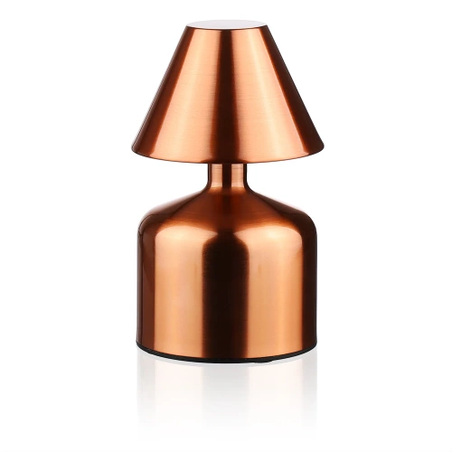 Lampka stołowa LED Grzybek | Bezprzewodowa lampka do hotelu, restauracji | Nocna lampka dotykowa | HJA42-COPPER