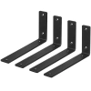 Zestaw 4 wsporników półkowych | Kątownik pod półkę 24 cm | JZ-L235-BLACK