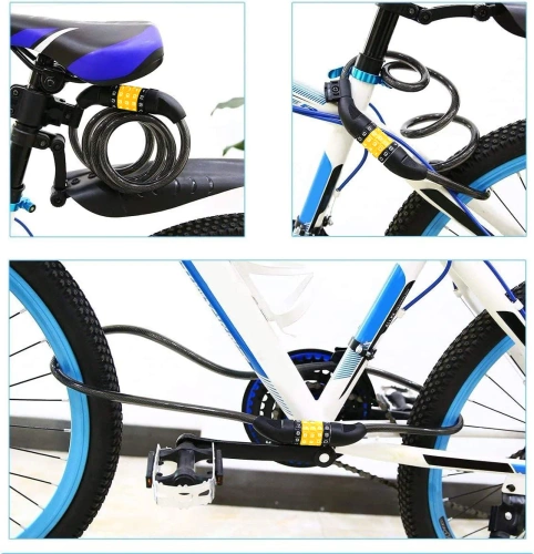 Zapięcie rowerowe na szyfr 5-cyfrowy | Elastyczna linka 100 cm |  BLC0563