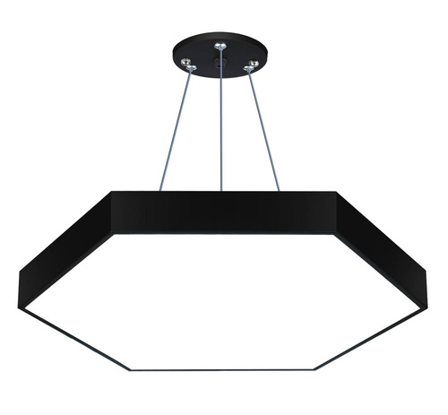 Lampa sufitowa wisząca LED 50W | heksagon pełny | aluminium | CCD niemrugająca | Φ60x6 | LPL-003