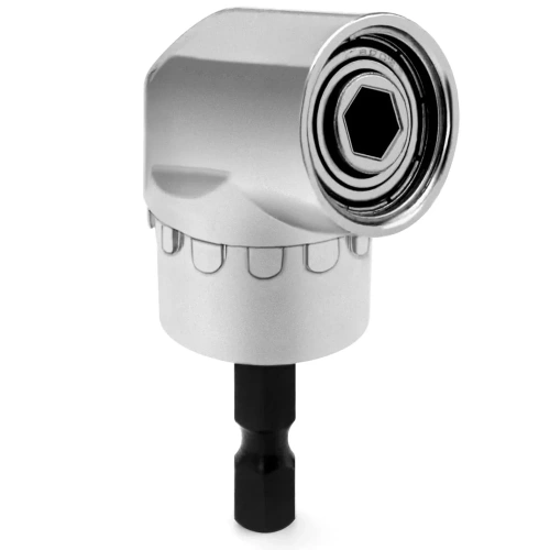 Kątowy adapter do bitów 1/4" | Nasadka do wkrętarki | DLS-105-SILVER