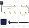 Girlanda solarna LED Pszczoły 20 LED lampa ogrodowa wbijana 5m | BEE-20LED-5M
