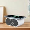 Inteligentny budzik z ładowarką bezprzewodową Qi 15W | Budzik z trzema alarmami | Zegarek z wyświetlaczem temperatury | SZ06-15W-W